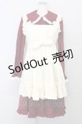 metamorphose / シャーリング長袖ワンピース  エンジ T-25-04-23-001-ME-OP-SA-ZI