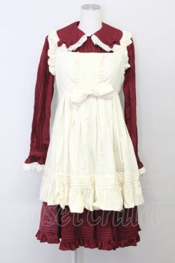 画像1: metamorphose / シャーリング長袖ワンピース  エンジ T-25-04-23-001-ME-OP-SA-ZT