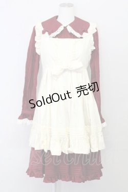 画像1: metamorphose / シャーリング長袖ワンピース  エンジ T-25-04-23-001-ME-OP-SA-ZI