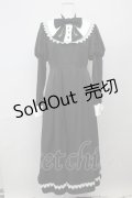 Alice Girl / カトラリーリボンタイ長袖ワンピース XL 黒Ｘ白 T-25-04-23-002-EL-OP-SA-ZI