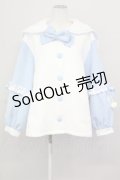 ililil / ふわふわえんじぇるちゃんコート  白Ｘサックス T-25-04-23-020-PU-CO-SA-ZI