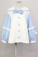 ililil / ふわふわえんじぇるちゃんコート  白Ｘサックス T-25-04-23-020-PU-CO-SA-ZI