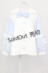 ililil / ふわふわえんじぇるちゃんコート  白Ｘサックス T-25-04-23-020-PU-CO-SA-ZI