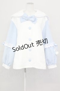 ililil / ふわふわえんじぇるちゃんコート  白Ｘサックス T-25-04-23-020-PU-CO-SA-ZI