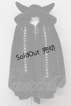 画像1: REFLEM / DEVILデザインファーパーカー  黒 T-25-04-23-021-PU-CO-SA-ZI