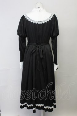 画像2: Alice Girl / カトラリーリボンタイ長袖ワンピース XL 黒Ｘ白 T-25-04-23-002-EL-OP-SA-ZT