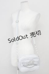 NOEMIE / お嬢さんツイードリボンビジューバッグ  サックス T-25-04-23-024-LO-BG-SA-ZI