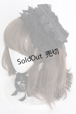 画像1: BABY,THE STARS SHINE BRIGHT / HAT ローズリボンキャノティエ  黒 T-25-04-23-032-BA-AC-SA-ZT