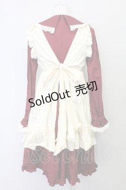 画像2: metamorphose / シャーリング長袖ワンピース  エンジ T-25-04-23-001-ME-OP-SA-ZI