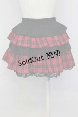 画像2: LOLITAその他(お買取対象外) / チェックフリルキュロット  黒Ｘ赤チェック T-25-04-23-003-LO-PA-SA-ZT