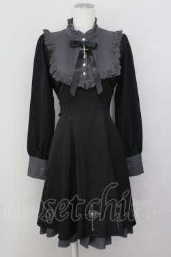 画像1: Amavel / クロス刺繍ワンピース  黒Ｘ白 T-25-04-23-008-CA-OP-SA-ZT