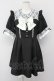 画像1: DearMyLove / レース重ねパールリボンお嬢様ワンピース LL 黒Ｘ白 T-25-04-23-011-EL-OP-SA-ZT (1)