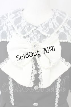 画像4: DearMyLove / レース重ねパールリボンお嬢様ワンピース LL 黒Ｘ白 T-25-04-23-011-EL-OP-SA-ZT