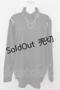 THICC / 肩ZIPシャツ  黒Ｘシルバー T-25-04-23-014-LO-BL-SA-ZT