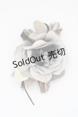 WONDERFUL WORLD / バラコサージュパッチン止め  グレー T-25-04-25-018-LO-ZA-SA-ZT