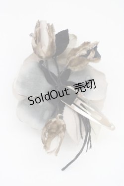 画像2: WONDERFUL WORLD / バラコサージュパッチン止め  グレー T-25-04-25-018-LO-ZA-SA-ZT