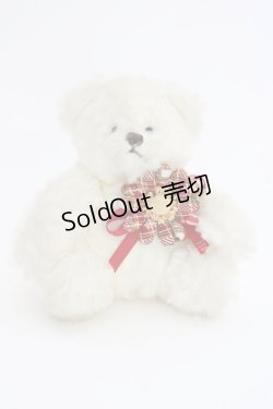 画像1: BABY PINK HOUSE / フラワー付クマコサージュ  ホワイト T-25-04-25-023-LO-ZA-SA-ZT