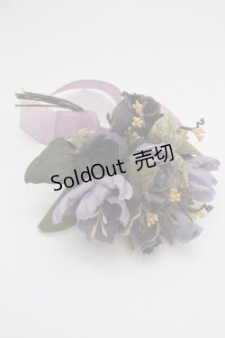 画像1: WONDERFUL WORLD / オーガンジーリボン付きブーケコサージュ  パープル T-25-04-26-003-LO-ZA-SA-ZT
