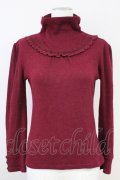 axes femme / ビジューデザインカットソー  ボルドー T-25-05-16-016-AX-TO-SA-ZT