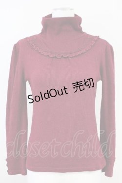 画像1: axes femme / ビジューデザインカットソー  ボルドー T-25-05-16-016-AX-TO-SA-ZI