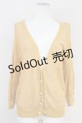 axes femme / 透かしニットカーディガン  イエロー T-25-05-16-023-AX-TO-SA-ZI