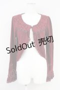 axes femme / 起毛レース切替ボレロ  ボルドー T-25-05-16-031-AX-TO-SA-ZT