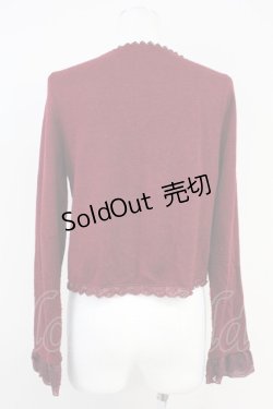 画像2: axes femme / 起毛レース切替ボレロ  ボルドー T-25-05-16-031-AX-TO-SA-ZI
