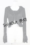 axes femme / フリル襟ニットボレロ  黒 T-25-05-16-034-AX-TO-SA-ZT