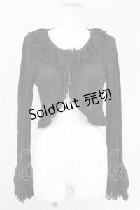 axes femme / フリル襟ニットボレロ  黒 T-25-05-16-034-AX-TO-SA-ZI