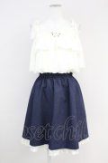 axes femme / ドビードットシフォンドッキングワンピース  ネイビーＸ白 T-25-05-16-036-AX-OP-SA-ZT