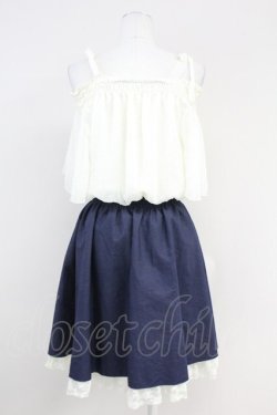 画像2: axes femme / ドビードットシフォンドッキングワンピース  ネイビーＸ白 T-25-05-16-036-AX-OP-SA-ZT
