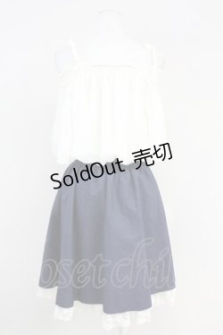 画像2: axes femme / ドビードットシフォンドッキングワンピース  ネイビーＸ白 T-25-05-16-036-AX-OP-SA-ZI