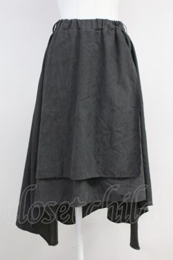 画像1: axes femme / 裾変形ロングスカート  グレー T-25-05-16-037-AX-SK-SA-ZT