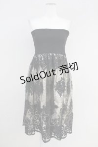 axes femme / コードレース2WAYスカート  黒Ｘベージュ T-25-05-16-038-AX-SK-SA-ZI