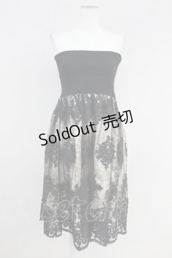 画像1: axes femme / コードレース2WAYスカート  黒Ｘベージュ T-25-05-16-038-AX-SK-SA-ZI
