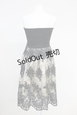 画像2: axes femme / コードレース2WAYスカート  黒Ｘベージュ T-25-05-16-038-AX-SK-SA-ZI