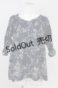 axes femme POETIQUE / ドロップショルダーフリルブラウス  ネイビー T-25-05-16-005-AX-BL-SA-ZI