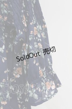 画像3: axes femme POETIQUE / ドロップショルダーフリルブラウス  ネイビー T-25-05-16-005-AX-BL-SA-ZI