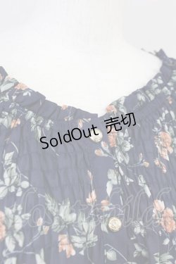画像4: axes femme POETIQUE / ドロップショルダーフリルブラウス  ネイビー T-25-05-16-005-AX-BL-SA-ZI