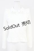 axes femme POETIQUE / フラワースカラップ襟ニットトップス  アイボリー T-25-05-16-006-AX-TO-SA-ZT