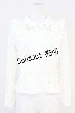 画像1: axes femme POETIQUE / フラワースカラップ襟ニットトップス  アイボリー T-25-05-16-006-AX-TO-SA-ZI