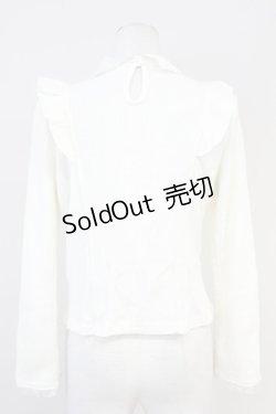 画像2: axes femme POETIQUE / フラワースカラップ襟ニットトップス  アイボリー T-25-05-16-006-AX-TO-SA-ZI