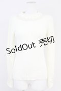 axes femme / ビジューボトルネックリブプルオーバー  アイボリー T-25-05-16-009-AX-TO-SA-ZI