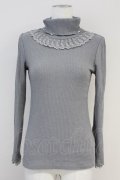 axes femme / パール配色テレコニットソー  グレー T-25-05-16-012-AX-TO-SA-ZT