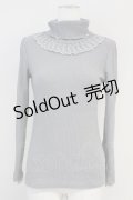 axes femme / パール配色テレコニットソー  グレー T-25-05-16-012-AX-TO-SA-ZI