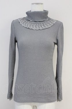 画像1: axes femme / パール配色テレコニットソー  グレー T-25-05-16-012-AX-TO-SA-ZT
