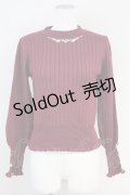 axes femme / ラメニットトップス  ボルドー T-25-05-16-013-AX-TO-SA-ZI