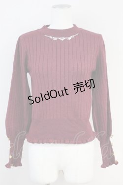 画像1: axes femme / ラメニットトップス  ボルドー T-25-05-16-013-AX-TO-SA-ZI