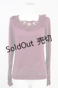 axes femme / 巻き薔薇カットソー  ボルドー T-25-05-16-014-AX-TO-SA-ZI