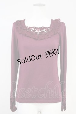 画像1: axes femme / 巻き薔薇カットソー  ボルドー T-25-05-16-014-AX-TO-SA-ZI